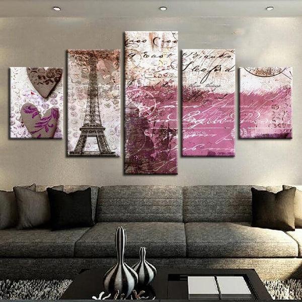New Vintage Tower 5 piece Paris Tower Abstract