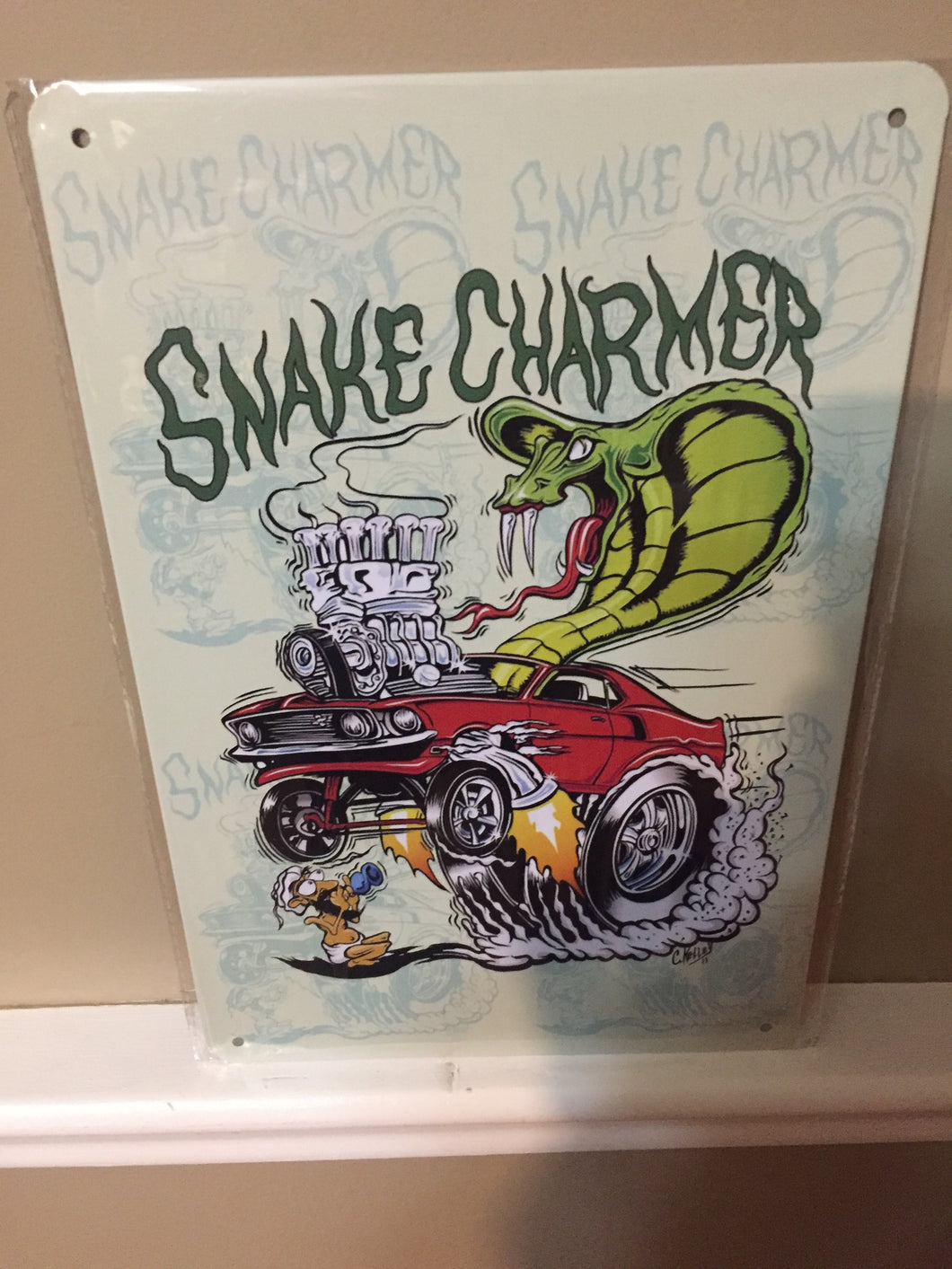 Mustang Snake Charmer Metal Tin Sign Wall Art