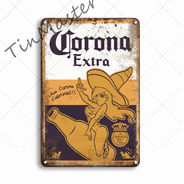 Personalized Beer Poster Metal Tin Signs Vintage Bar Pub Wall Sticker Decorative Plaque Retro Man Cave Home Decor Tin Plates