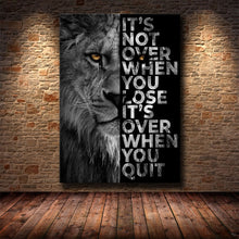 Load image into Gallery viewer, Canvas Print Wild Lion Letter Motivational Quote Wall Art Picture for Office Home Décor
